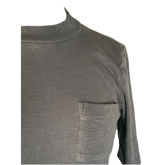 Ann Taylor Loft Shirt Women’s Black Short Sleeve Cotton/ Spandex Crew Neck - Picture 2 of 4